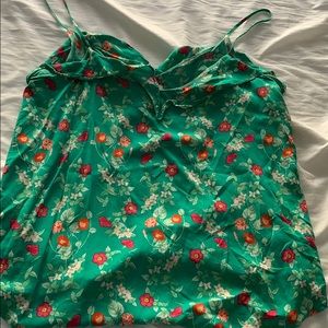 Green flower tank top